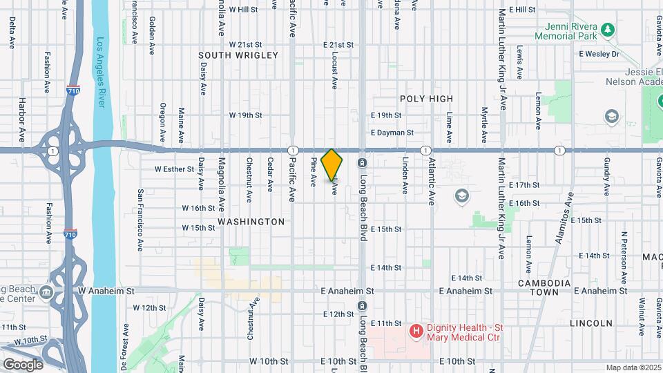 1643 Locust Ave Map and Location Details