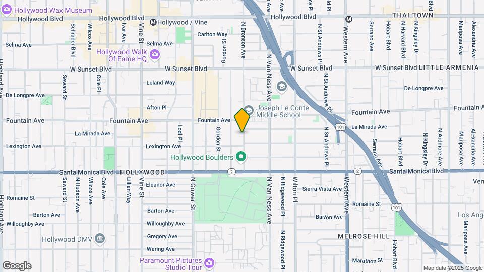 1223 N Bronson Ave Map and Location Details