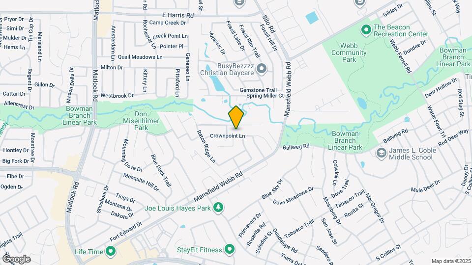 609 Crownpoint Ln Map and Location Details