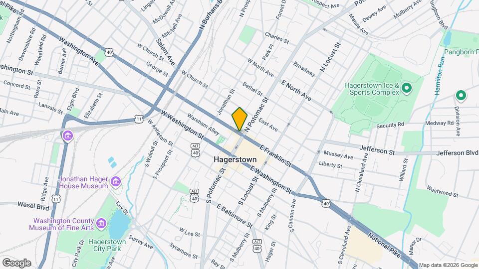 121 E Franklin St Map and Location Details