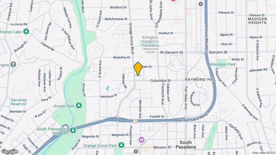 1250 S Orange Grove Blvd Map and Location Details