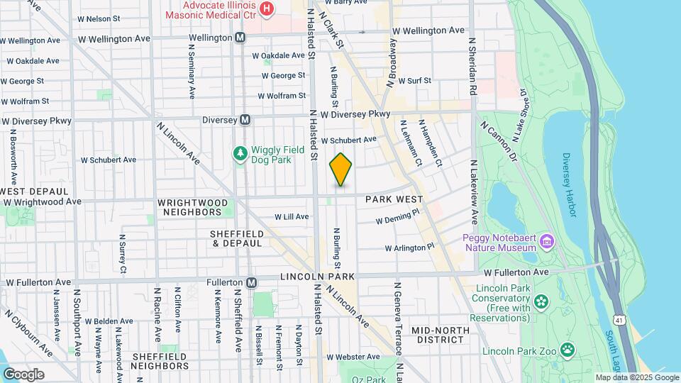 722 W Wrightwood Ave, Unit G Map and Location Details