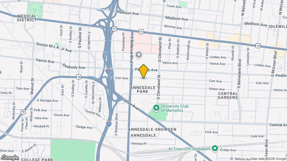 1277 Carr Ave Map and Location Details