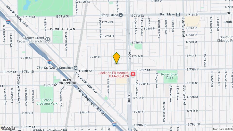 1503 E 74th Pl Map and Location Details