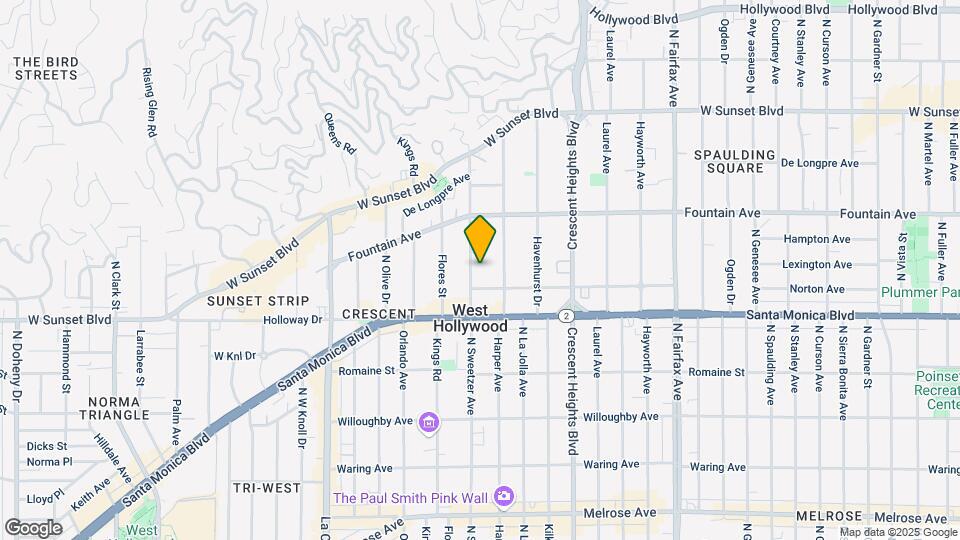 1230 N Sweetzer Ave Mapa y Detalles de la Ubicación