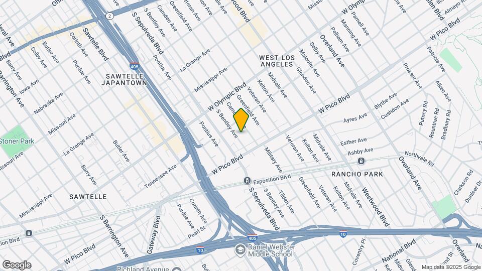 2332 S Bentley Ave Map and Location Details