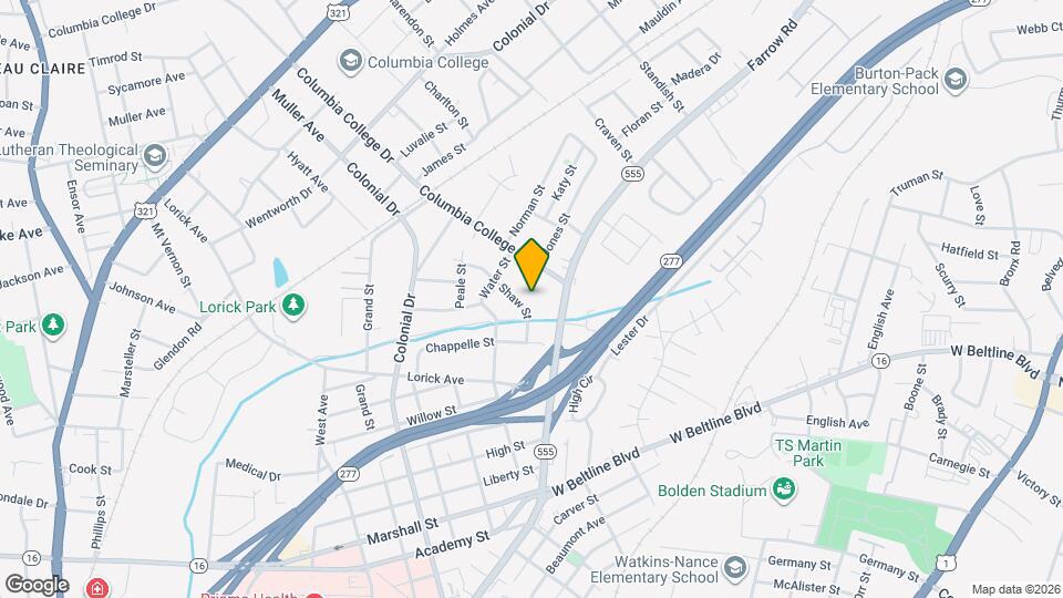 3836 Shaw St Map and Location Details