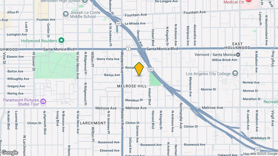 927-935 N Serrano Ave Map and Location Details
