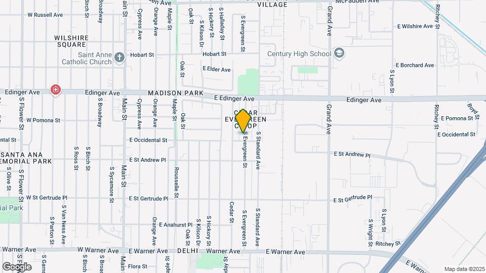 1818 Evergreen St Map and Location Details