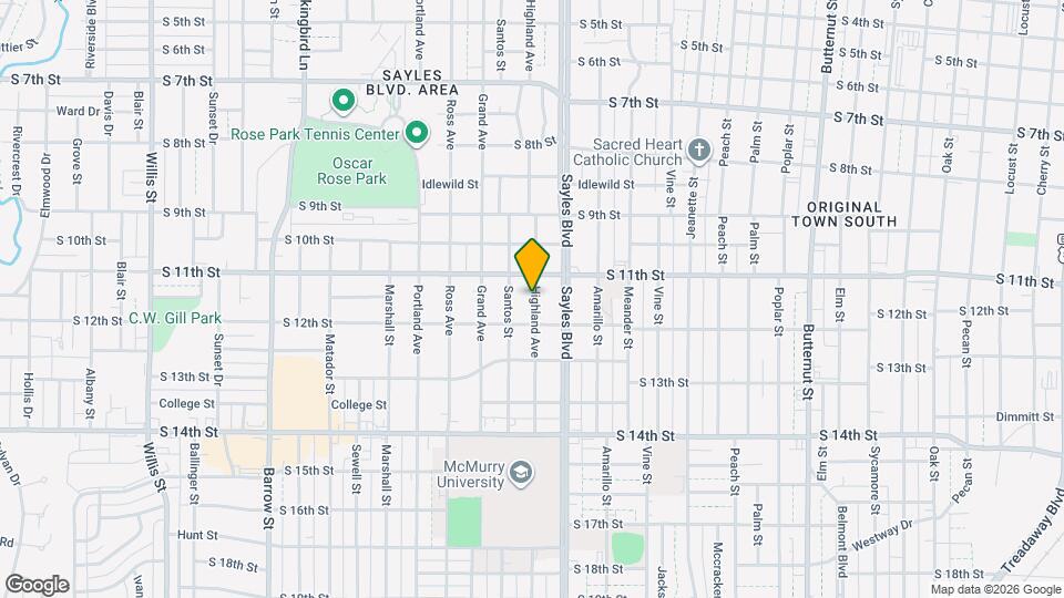 1142 Highland Ave Map and Location Details