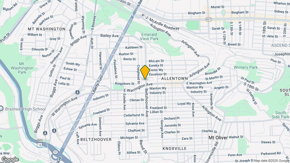 102 Beltzhoover Ave Mapa y Detalles de la Ubicación
