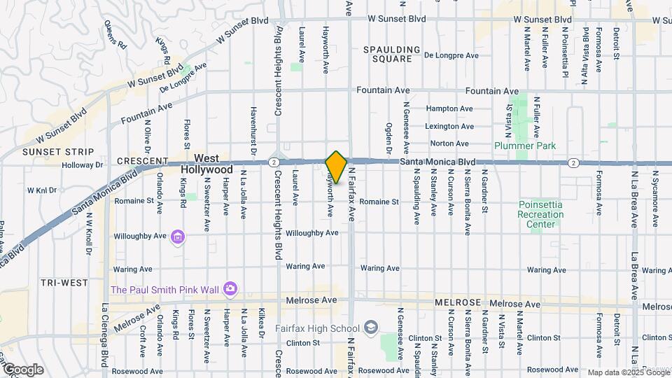 1022 N Hayworth Ave Map and Location Details
