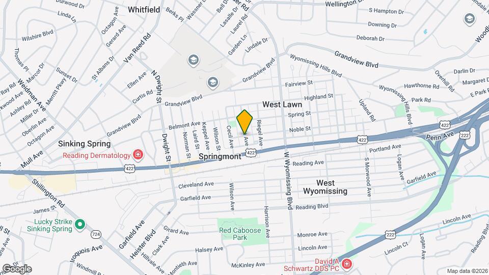 1334 W Wyomissing Blvd Map and Location Details