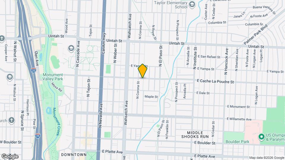 511 E Cache La Poudre St Map and Location Details