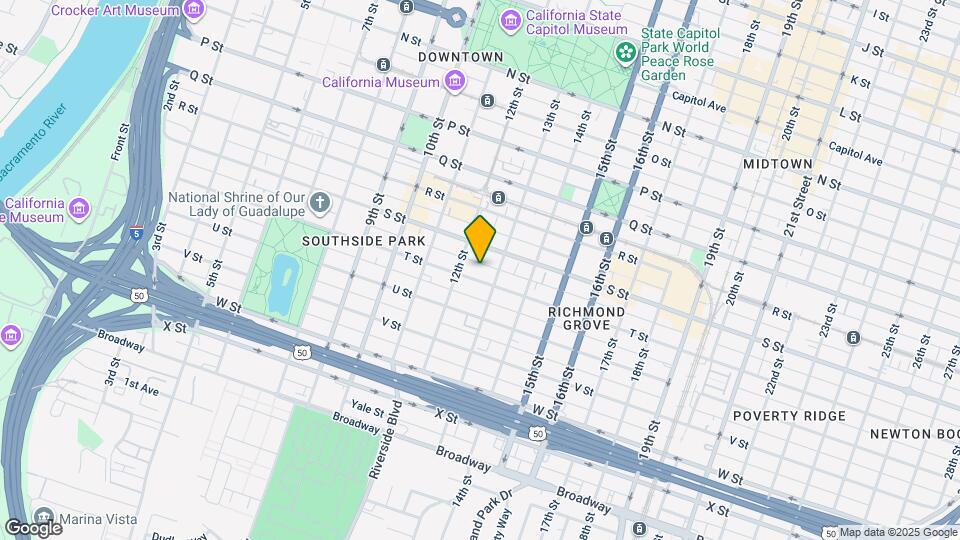 1219 T St, Unit 1219 T St Apt3 Sacramento Mapa y Detalles de la Ubicación