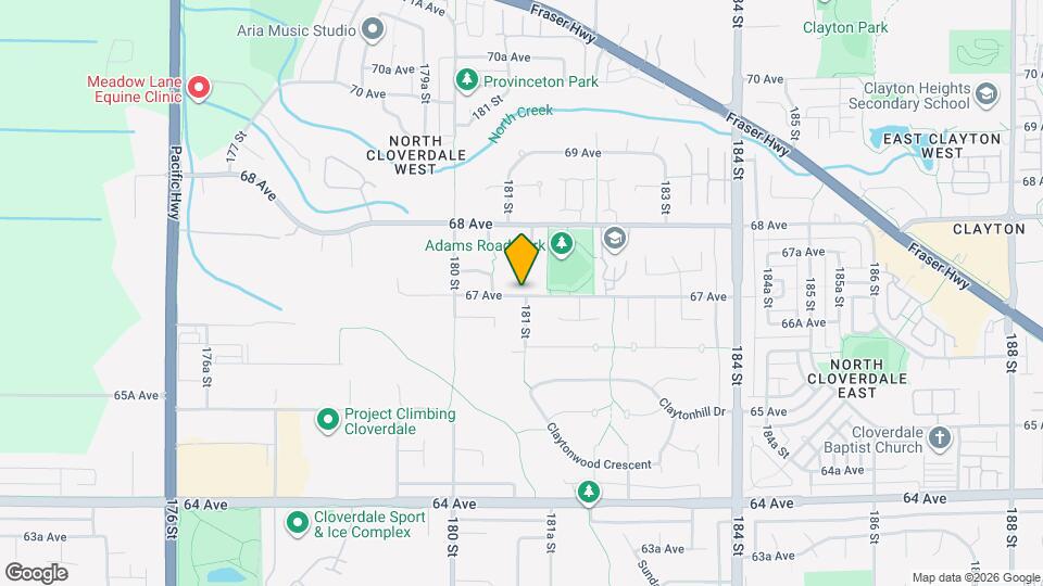 Cloverdale 1 BR Basement Rental 18089 67 Ave Surrey: VADA Map and Location Details
