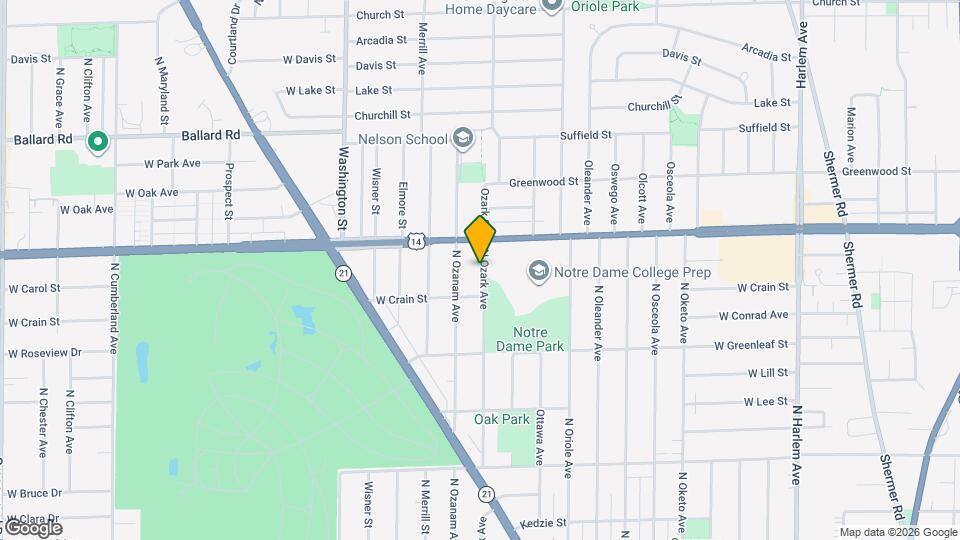 8736 N Ozark Ave Map and Location Details