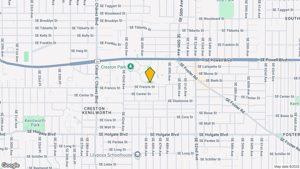 4533 SE Francis St Map and Location Details