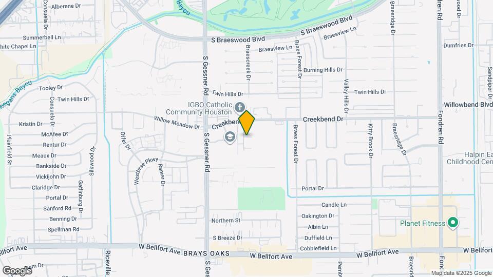 10725 Braes Bend Dr Map and Location Details