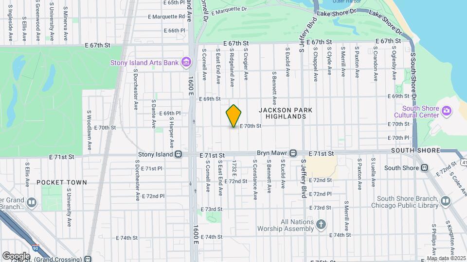 7011 S East End Ave Map and Location Details