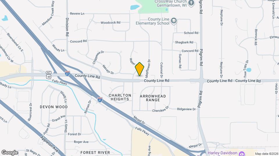 N96W16350 County Line Rd, Unit Unit B - Back Map and Location Details