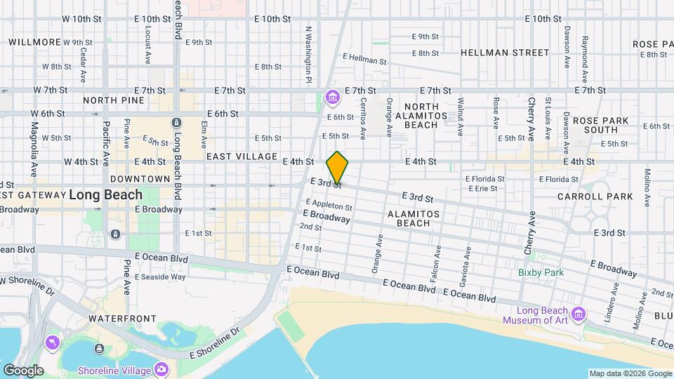 1018 E 3rd St, Unit C Map and Location Details