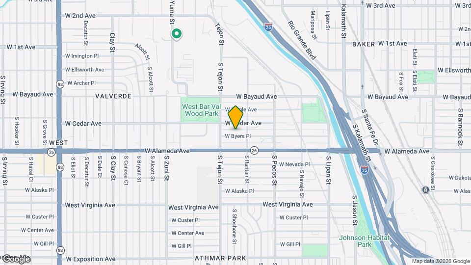 1547 W Byers Pl Map and Location Details