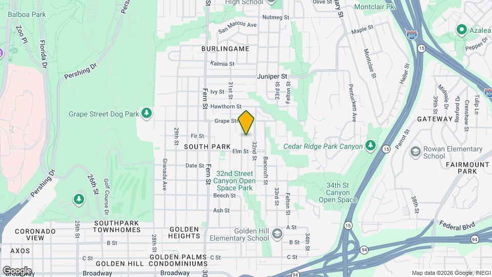 1849 Edgemont St Map and Location Details