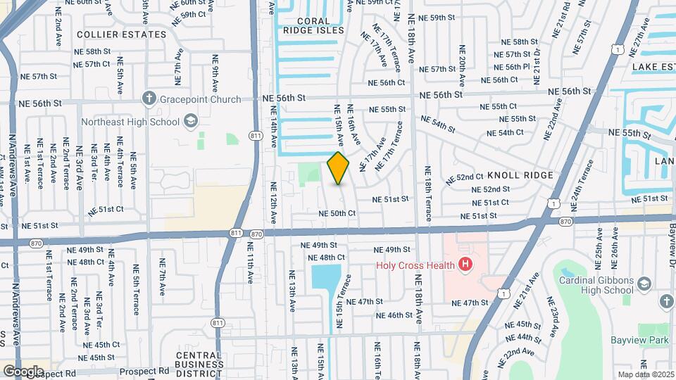 5201 NE 14th Ter, Unit 1 Map and Location Details
