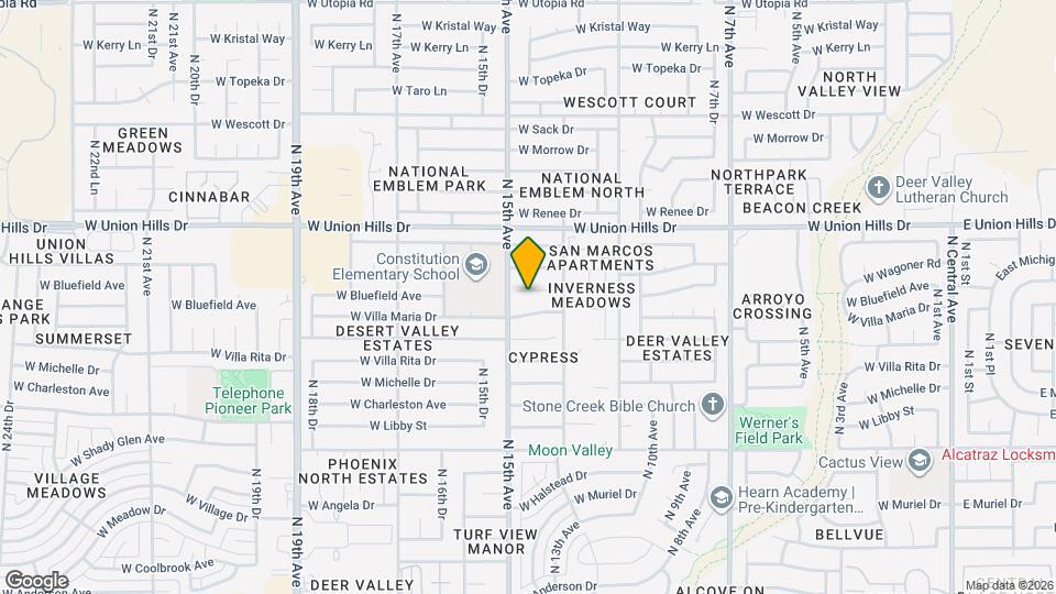 1407 W Bluefield Ave Mapa y Detalles de la Ubicación