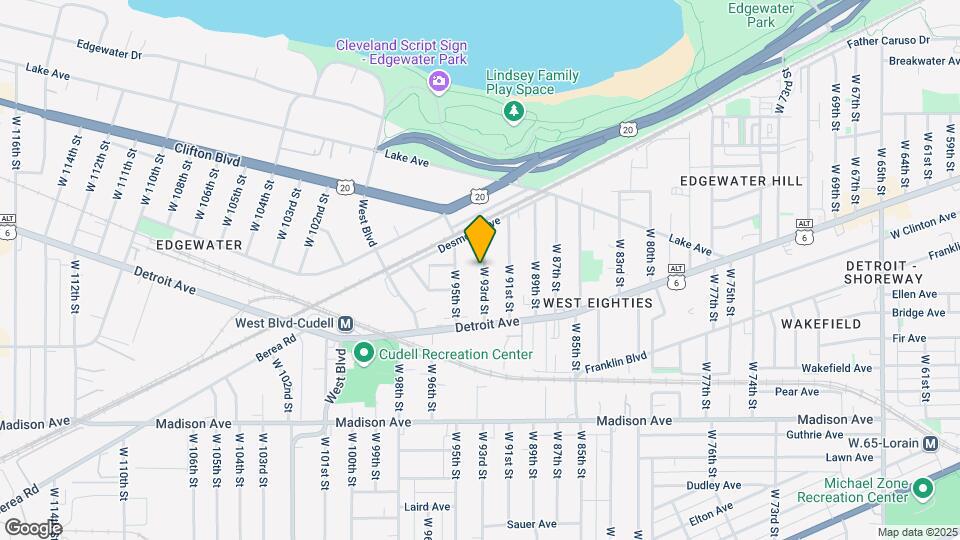 1332 W 93rd St Map and Location Details