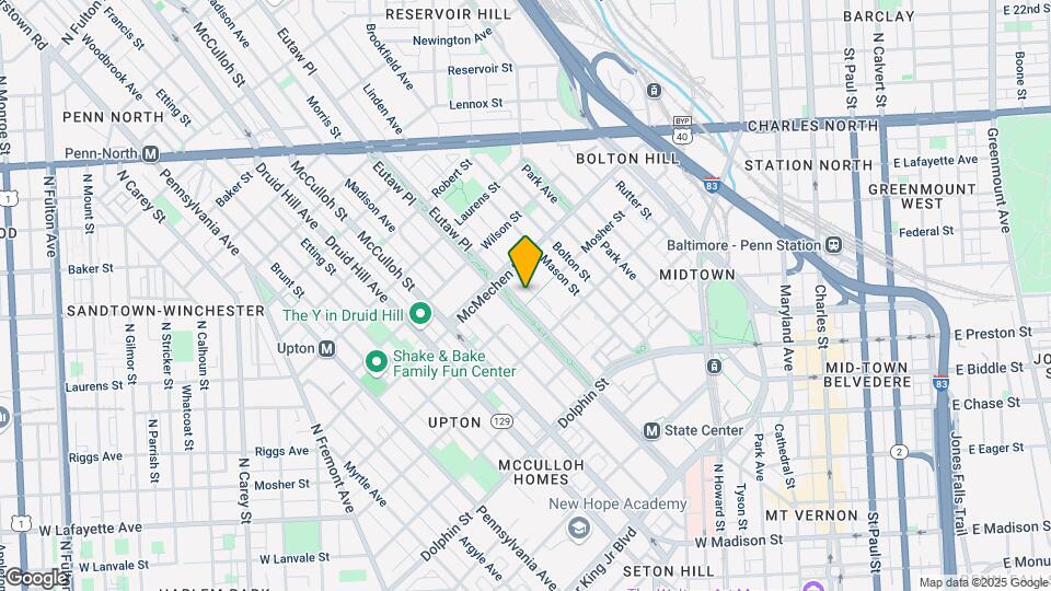 1503 Eutaw Pl Mapa y Detalles de la Ubicación