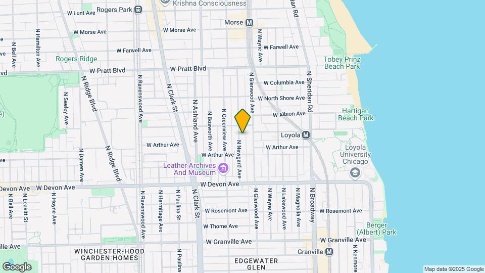 6539 N Newgard Ave Map and Location Details
