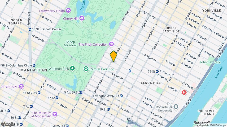 32 E 68th St Mapa y Detalles de la Ubicación