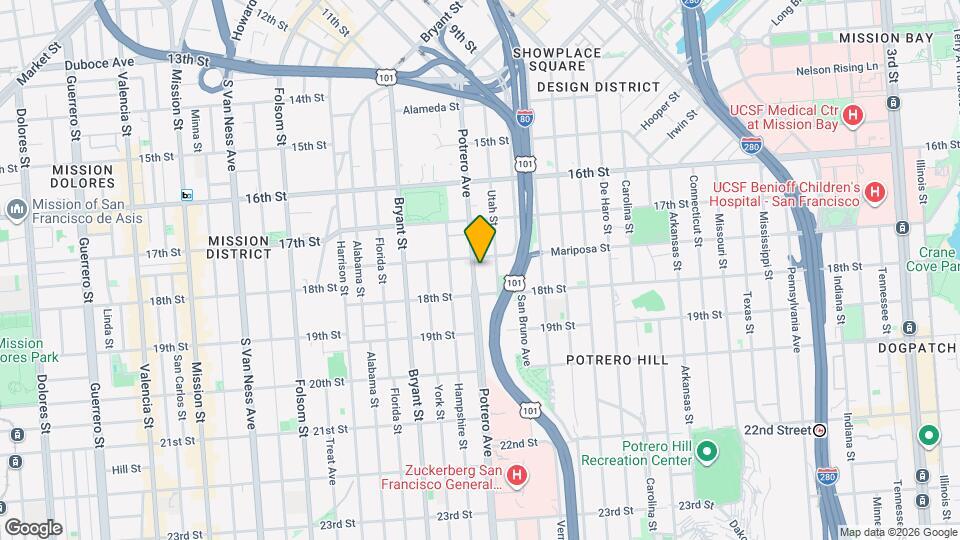 507 Potrero Ave Mapa y Detalles de la Ubicación