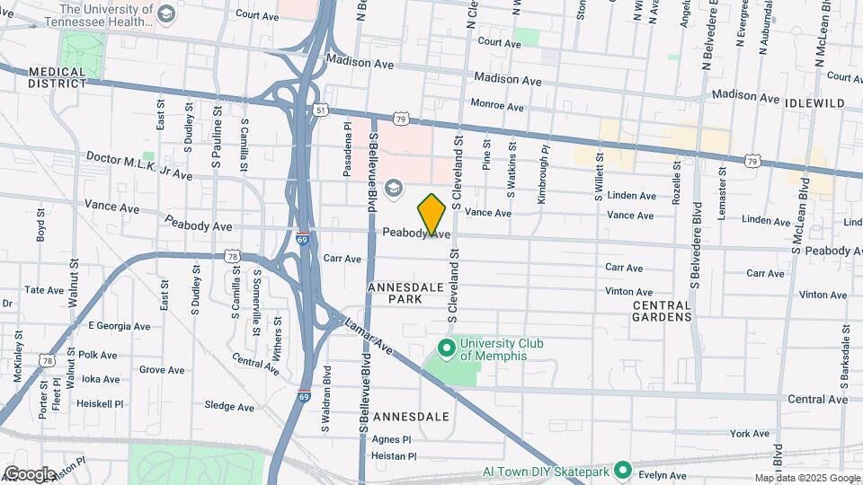 1305 Peabody Ave Mapa y Detalles de la Ubicación