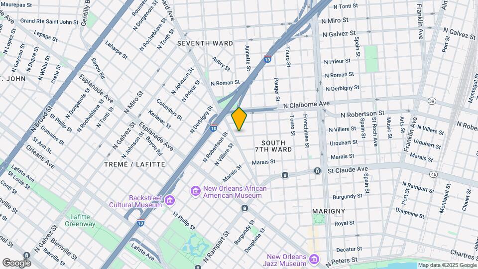 1615-1617 N Villere St Mapa y Detalles de la Ubicación