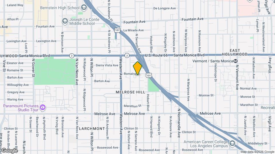 965 N Serrano Ave Map and Location Details