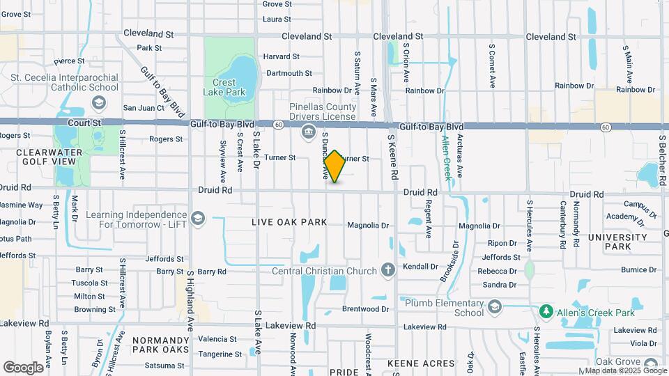 1706 Druid Rd E Map and Location Details