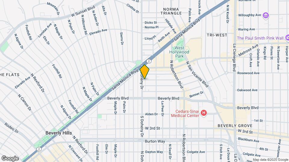 416 N Doheny Dr, Unit #3 Mapa y Detalles de la Ubicación
