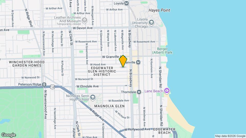 1232 W Glenlake Ave Map and Location Details