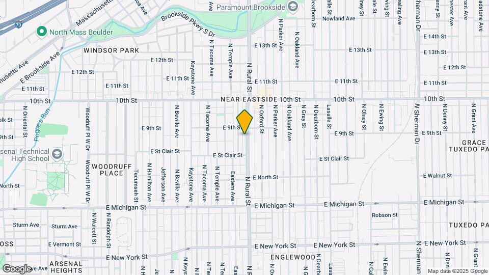 840 N Rural St Map and Location Details