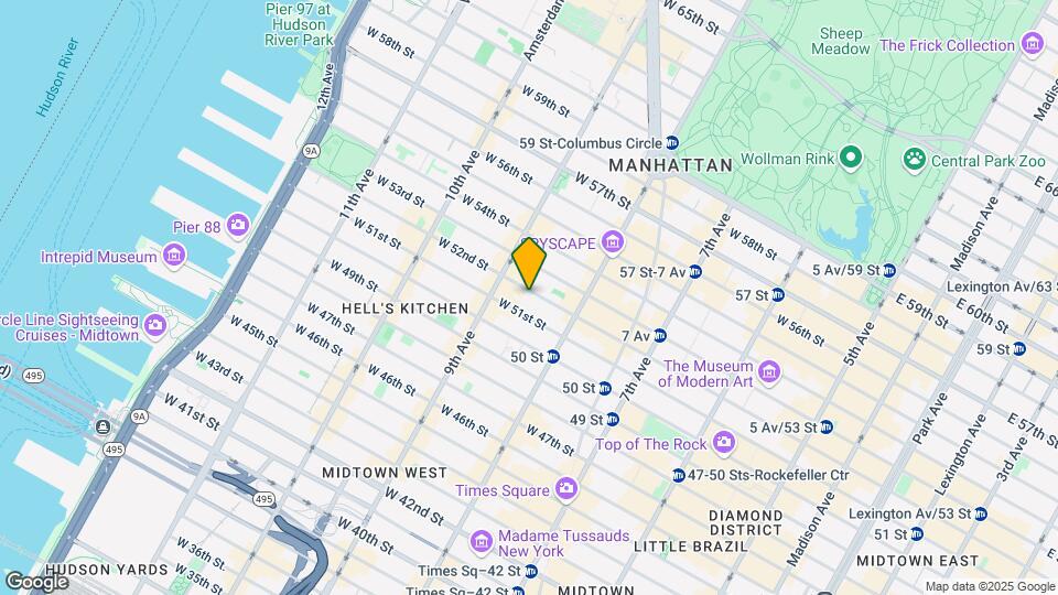 350 W 52nd St Map and Location Details