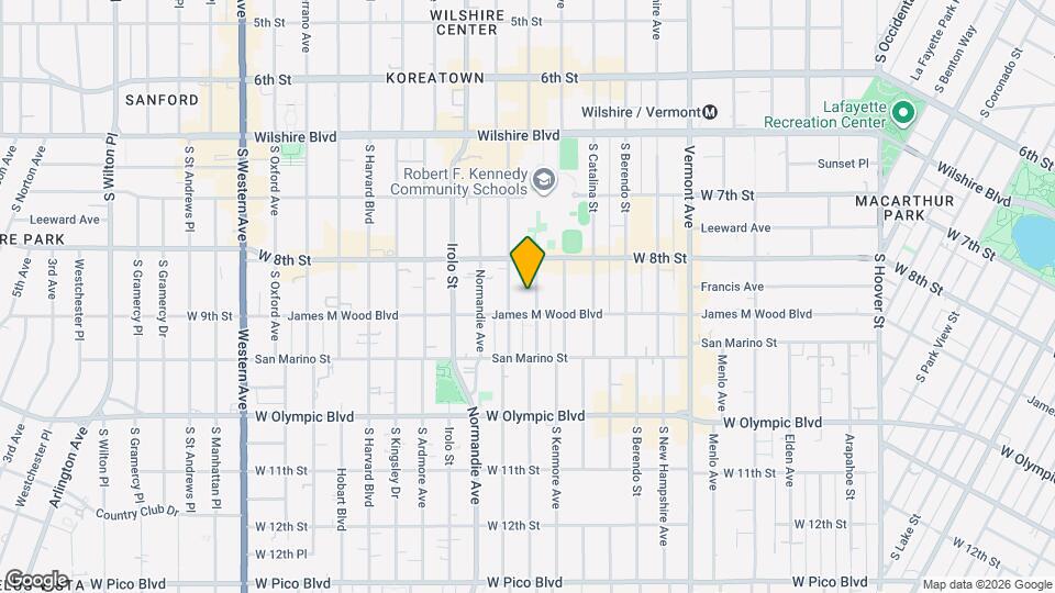 839 S Fedora St Map and Location Details