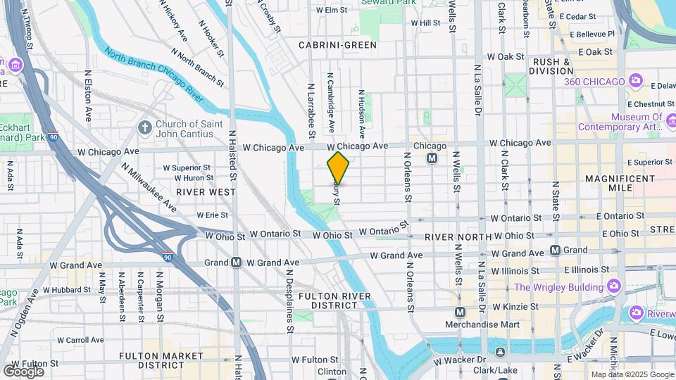 697 N Kingsbury St Map and Location Details