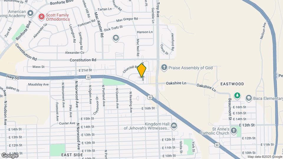 1709 Oakshire Ln, Unit #A Map and Location Details