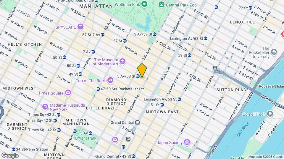 14 E 53rd St Mapa y Detalles de la Ubicación