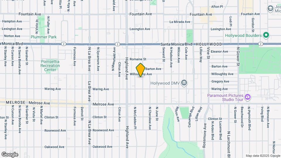 843 N Las Palmas Ave Map and Location Details