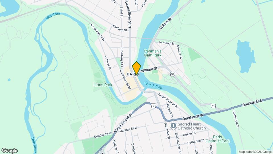 73 Grand River St N Map and Location Details