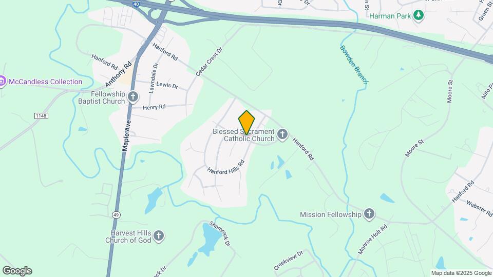 1806 Hanford Hills Rd Map and Location Details